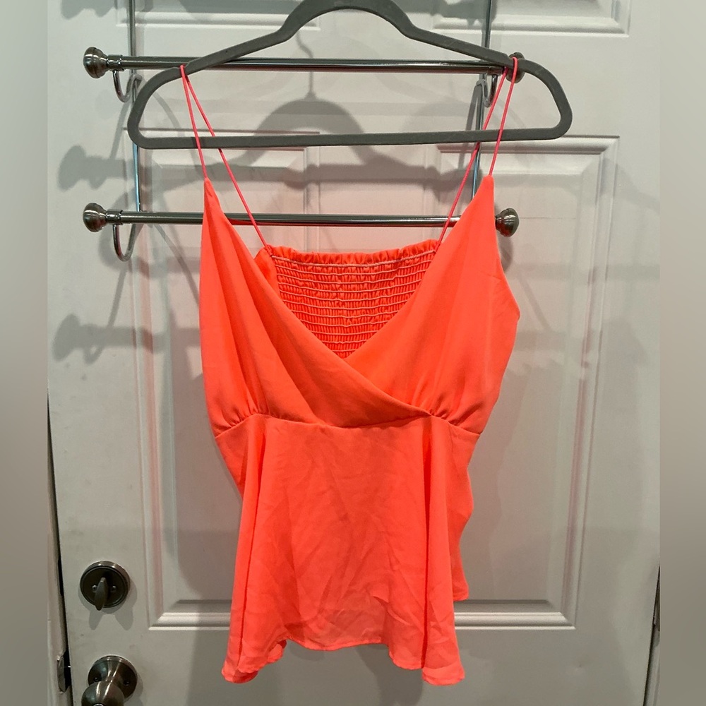 Elegant Orange Camisole with Spaghetti Straps